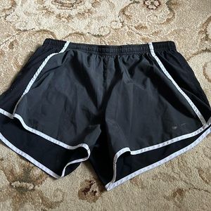 Nike black and white workout shorts with bloomers attached inside